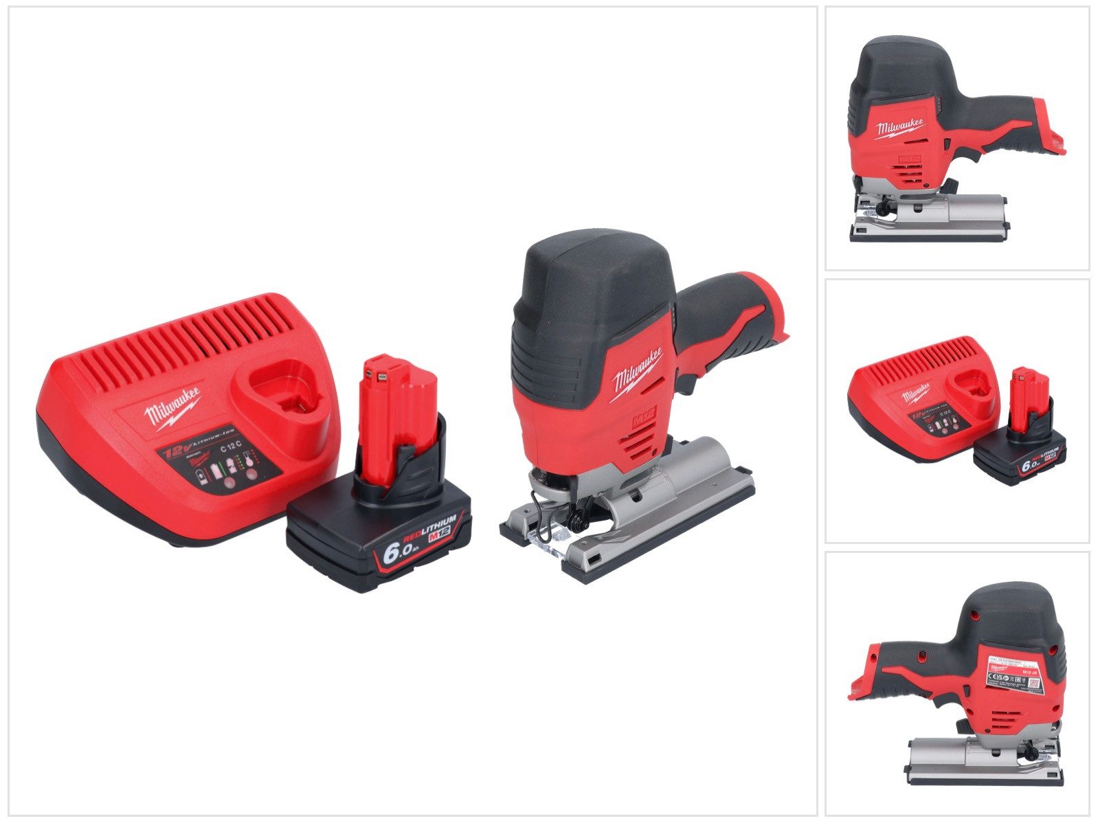Milwaukee Akku-Stichsäge M12 JS-601 Akku Stichsäge 12 V + 1x Akku 6,0 Ah + Ladegerät
