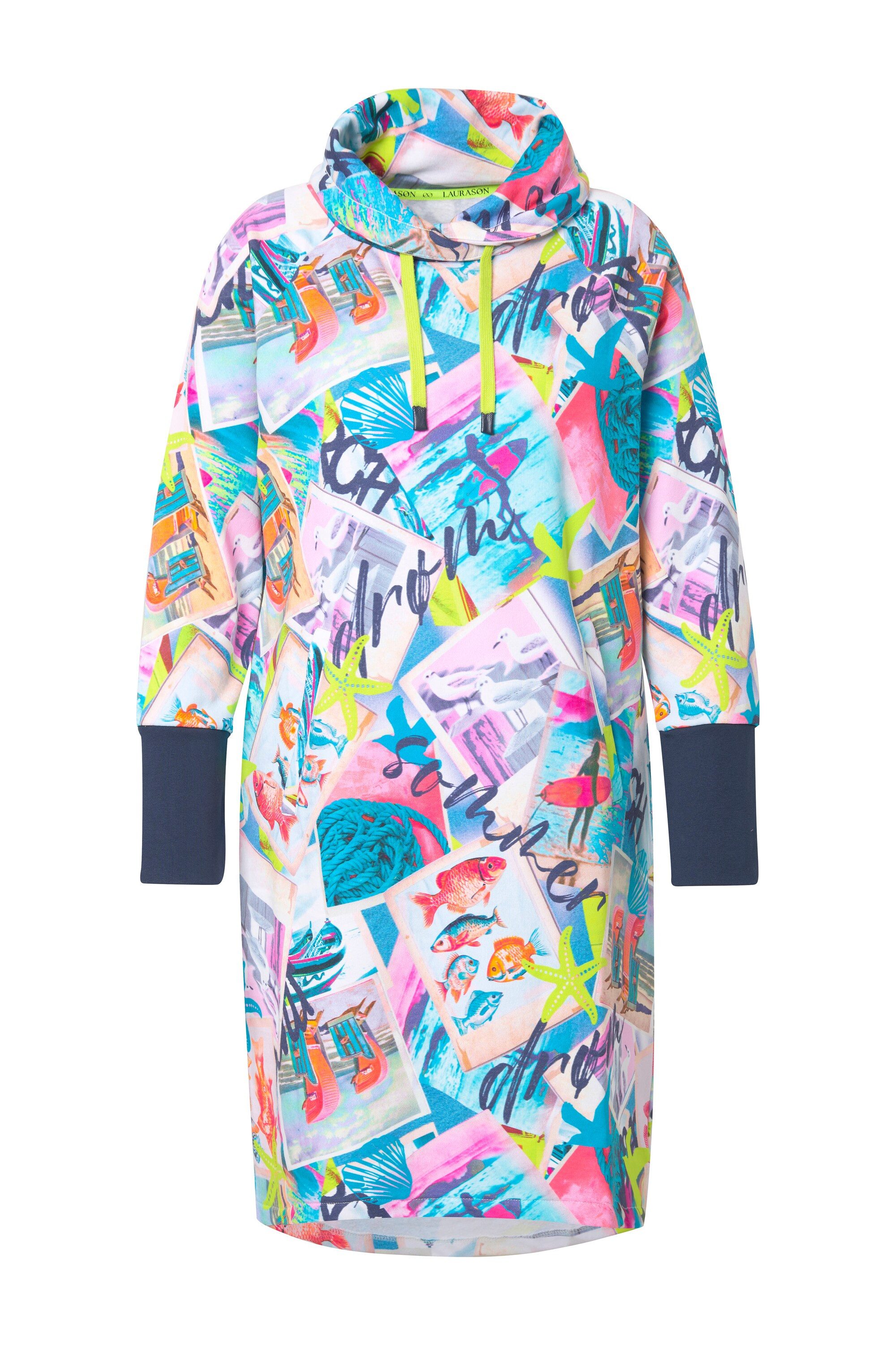 Laurasøn Jerseykleid Sweatkleid Kapuze Langarm günstig online kaufen