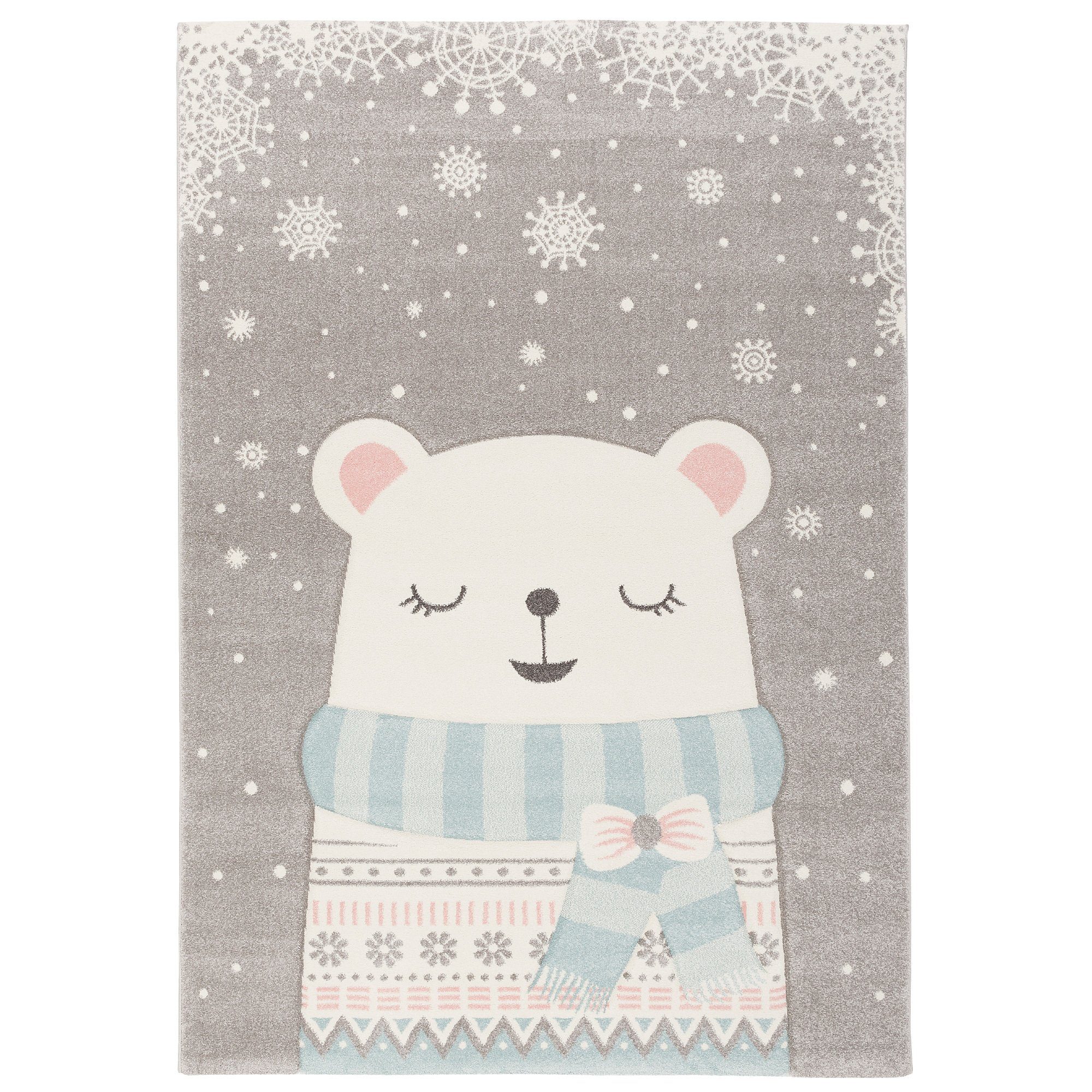 Pergamon Kinderteppich Kinder Teppich Maui Kids Schnee Bär, Rechteckig, Höhe: 13 mm