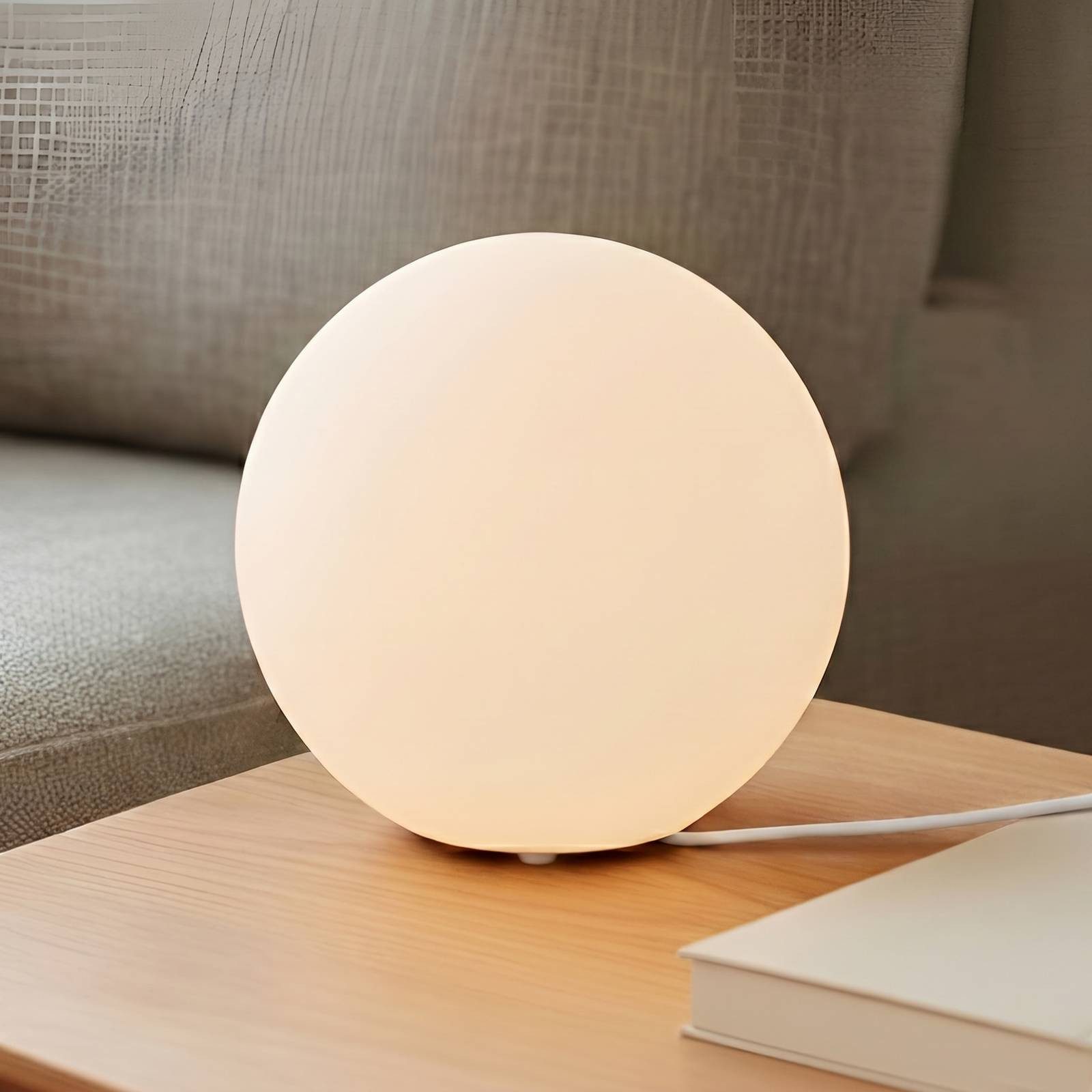 Lindby Tischleuchte Marike, Glas Weiß IP20, 1 x 15 W LED