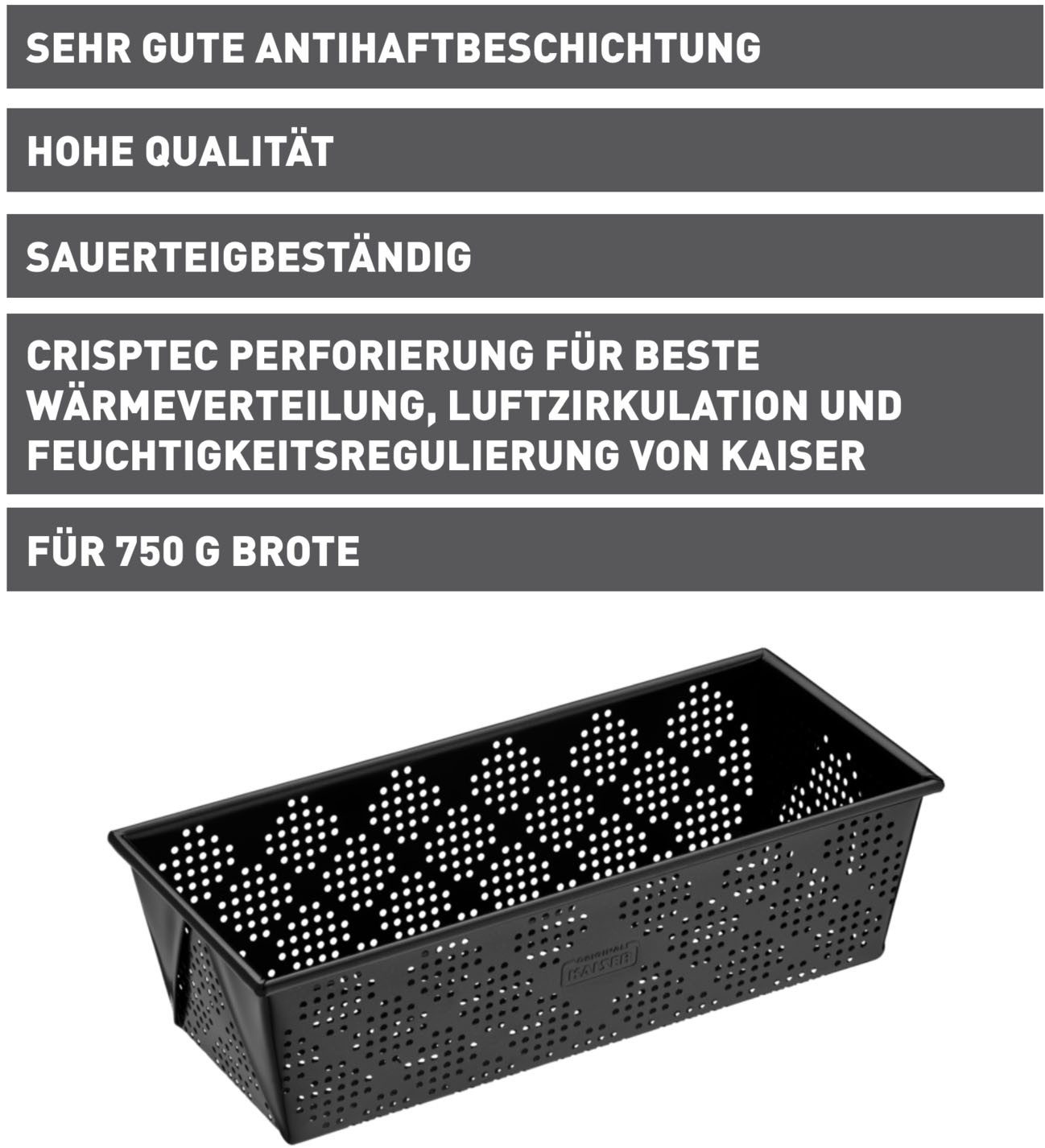 Kaiser Backformen Brotbackform Inspiration, perforiert, antihaftbeschichtet, sauerteigbeständig