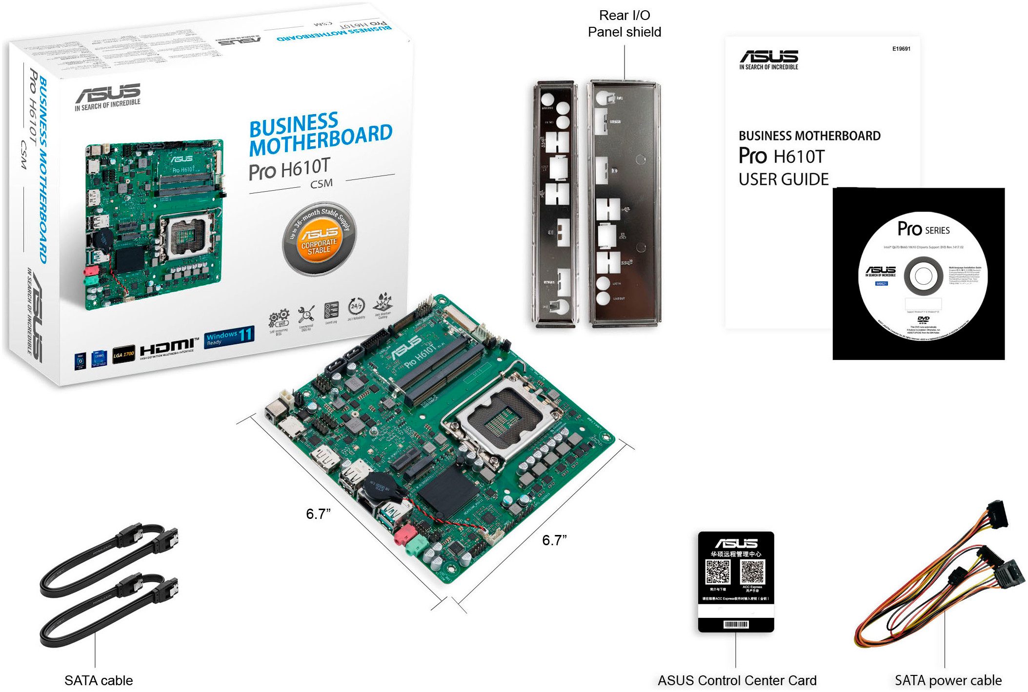 Asus PRO H610T-CSM Mainboard