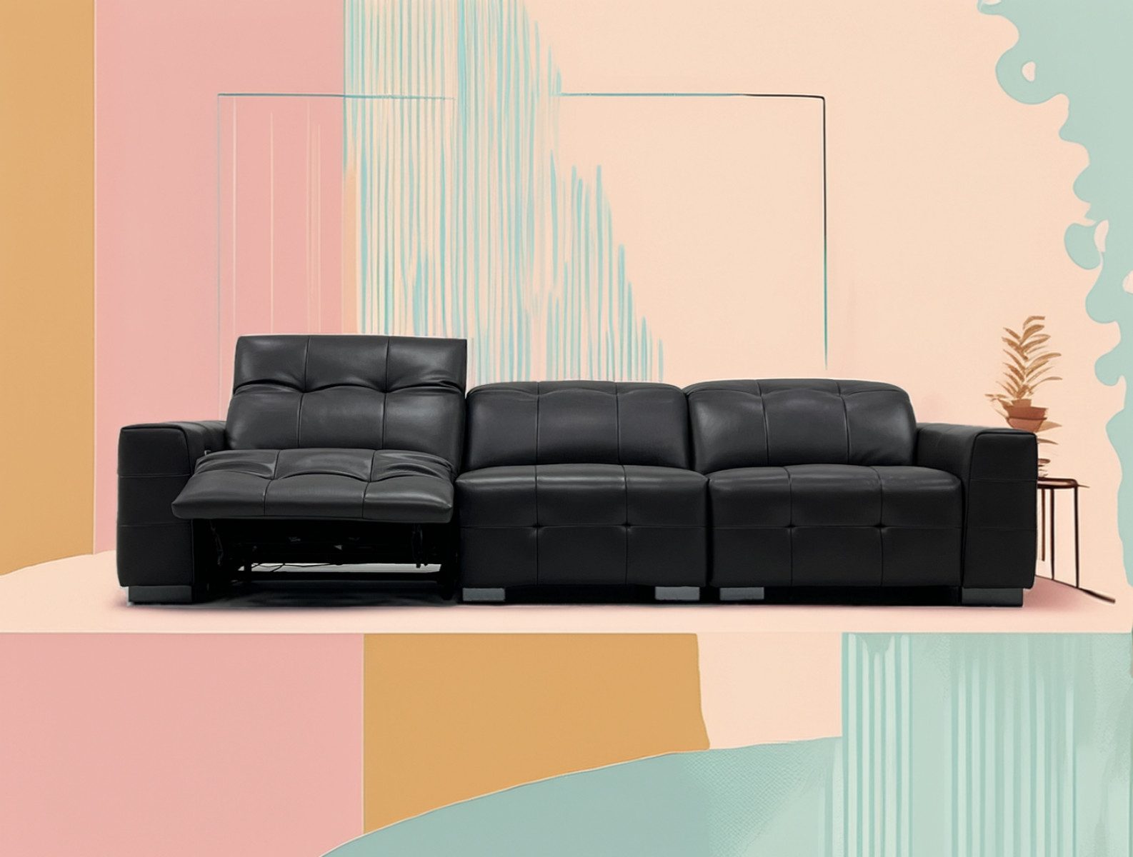 Salottini Big-Sofa XL Kinosofa Recliner Fabiano Leder Sofa Bigsofa Motor, Echtleder