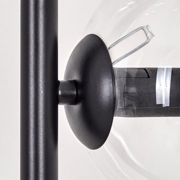 hofstein Stehlampe Stehlampe aus Metall/Glas in Schwarz/Klar, ohne Leuchtmittel, Leuchte mit Glasschirmen (15cm),Schalter, 5 x E14, ohne Leuchtmittel