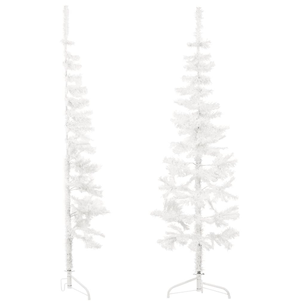 150 Ständer Weiß mit Künstlicher Halb-Weihnachtsbaum Schlank Weihnachtsbaum vidaXL Künstlicher cm