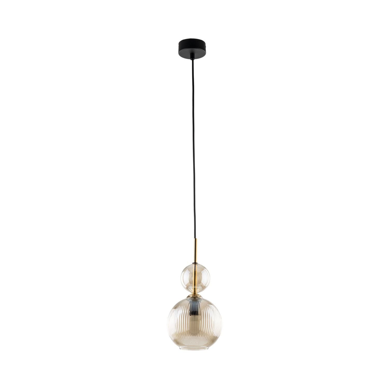 Licht-Erlebnisse Pendelleuchte ISERO, ohne Leuchtmittel, Metall Rauchglas E14 Ø 15 cm H: max. 150 cm Schwarz Bernstein Modern