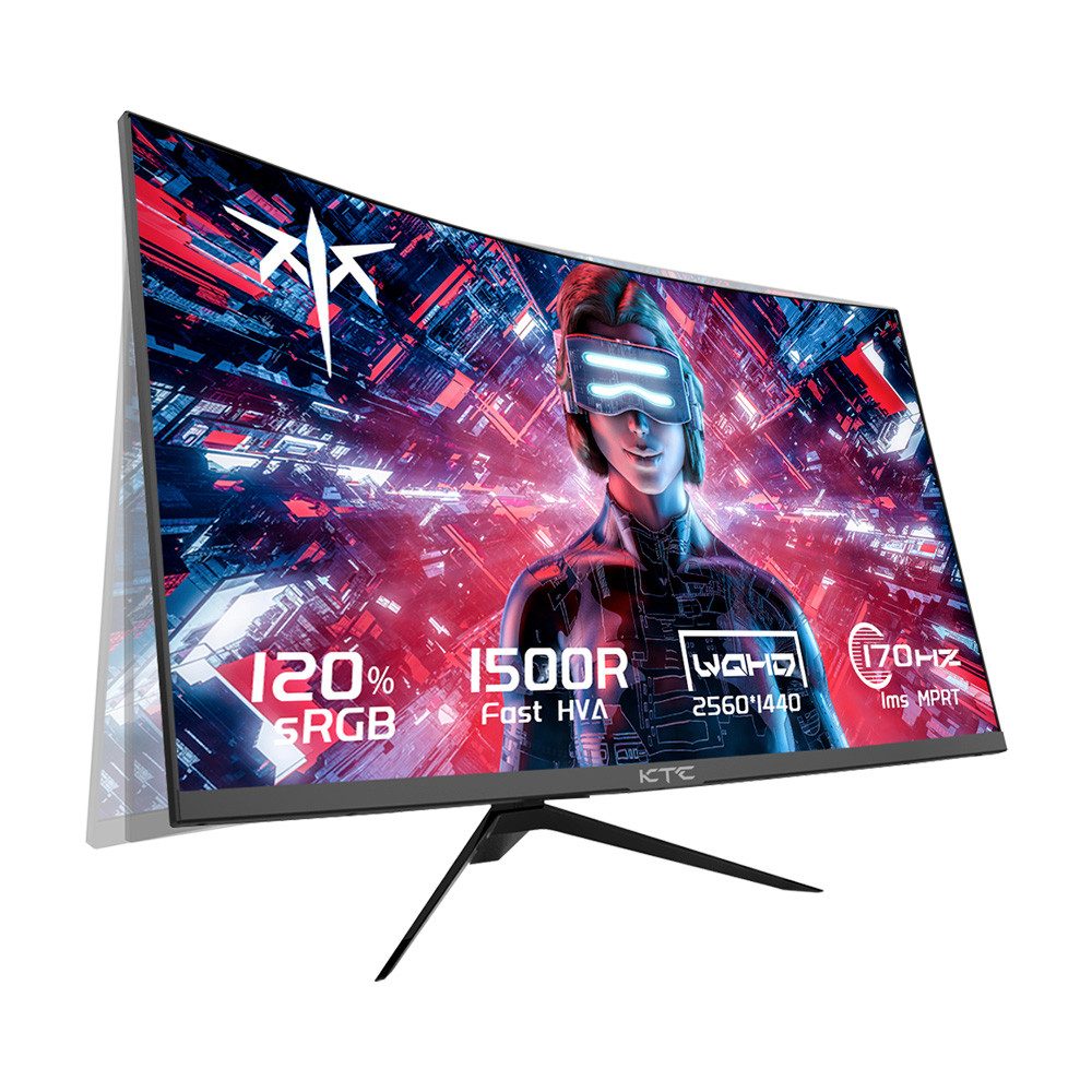 KTC H27S17 Curved-Gaming-Monitor (2560 x 1440 px, QHD, 1 ms Reaktionszeit, 180 Hz, HVA, 27-Zoll 2560x1440 QHD 180Hz HVA Curved 1500R)