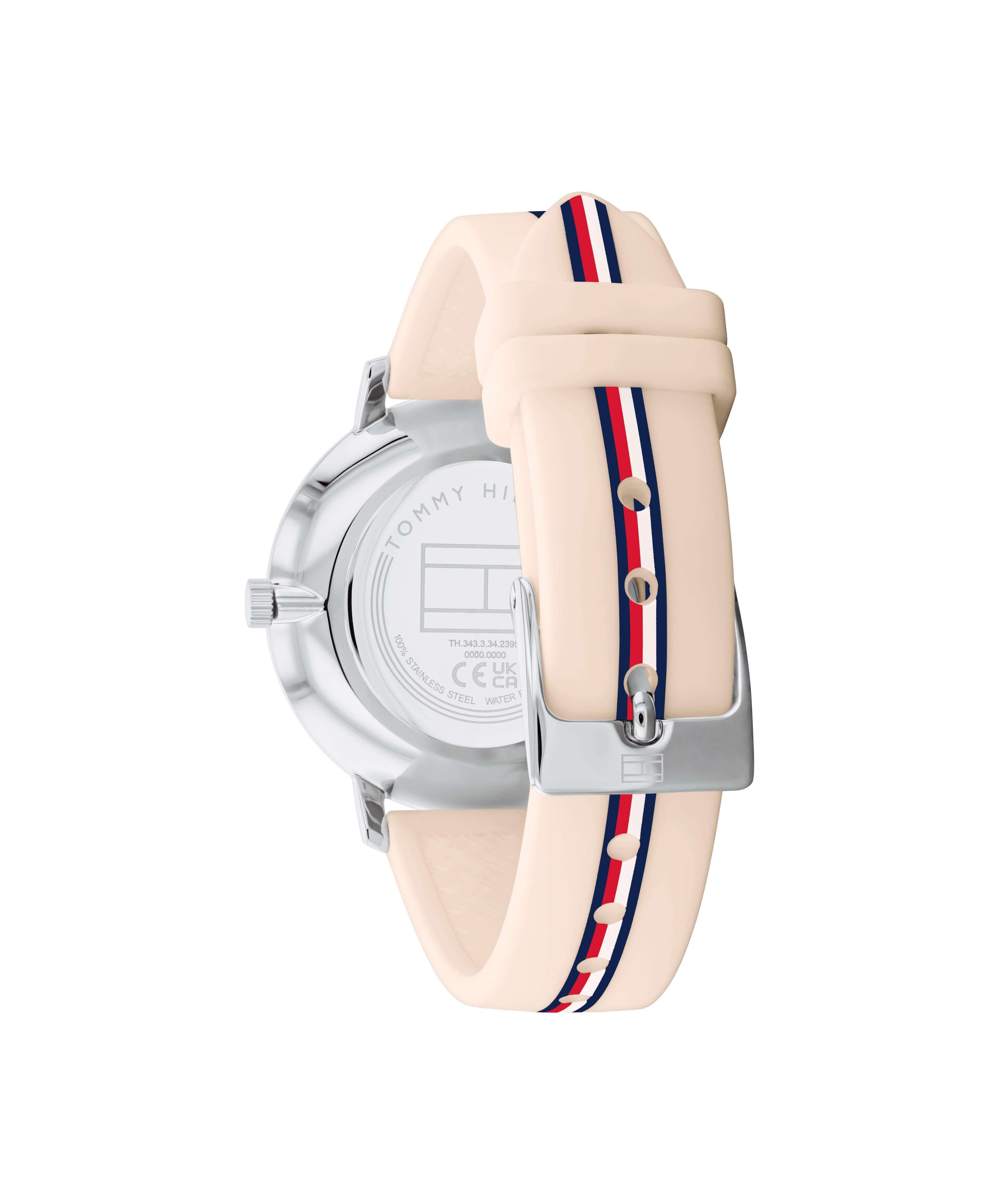 Tommy Hilfiger Quarzuhr PIPPA 1782737, Armbanduhr, Damenuhr, Silikonarmband, analog, Glaskristalle