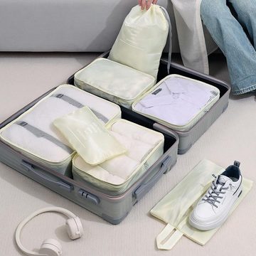 CoolBlauza Kofferorganizer 7-teiliges Reisegepäck-Aufbewahrungstaschen-Set (1-tlg), Reisebox-Organisationssystem für Urlaubs- und Reiseverpackungssets