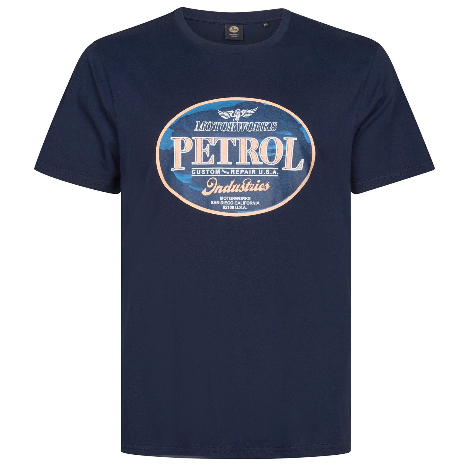 Petrol Industries Rundhalsshirt Petrol Industries XXL T-Shirt Vintage-Print navy