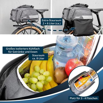 Rave Bike&Outdoor Gepäckträgertasche Kühltasche (5 Liter), mit 2 Seitentaschen je 6 Liter