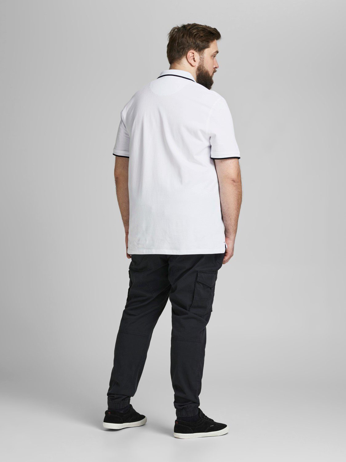 Sommer (1-tlg) in Weiß Jack Shirt & JJEPAULOS Pique Fit + Jones Polo 3615 Poloshirt Hemd