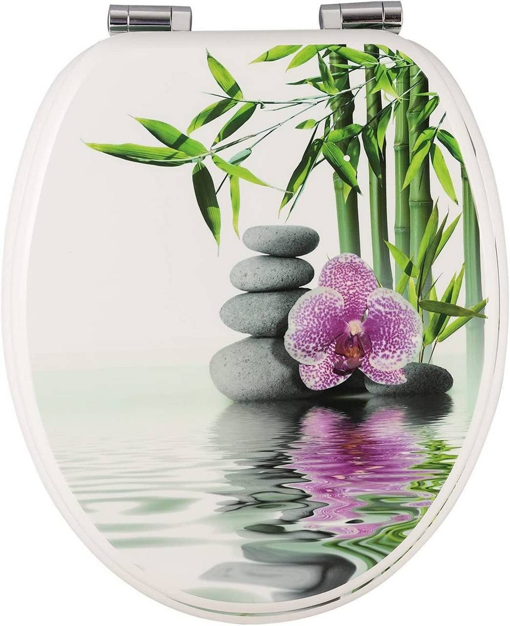 Woltu WC-Sitz (1-St), WC-Sitz MDF mit Absenkautomatik Steine Blumen günstig online kaufen