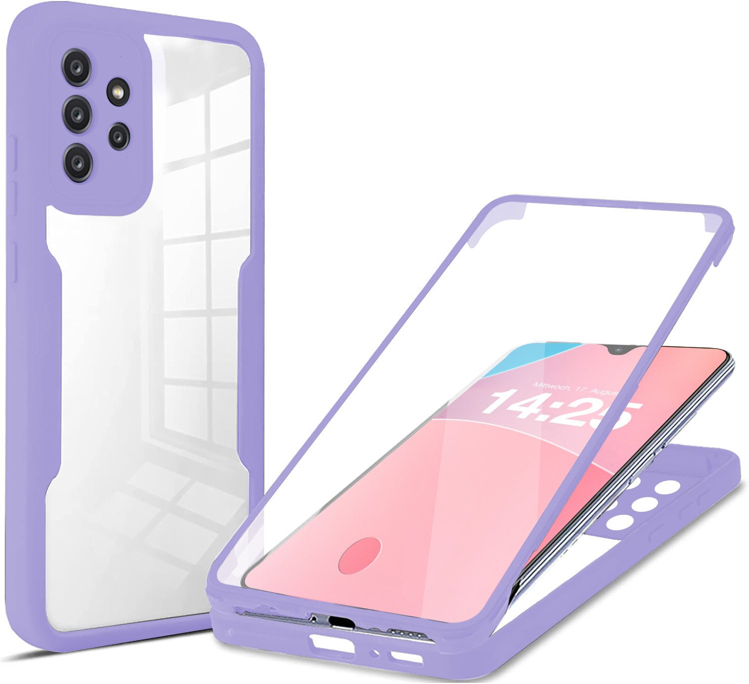 Tec-Expert Handyhülle 360 Grad Hülle für Samsung Galaxy A52 6.5 Zoll, 6.5, Rundum Schutz Cover Case Hülle robust