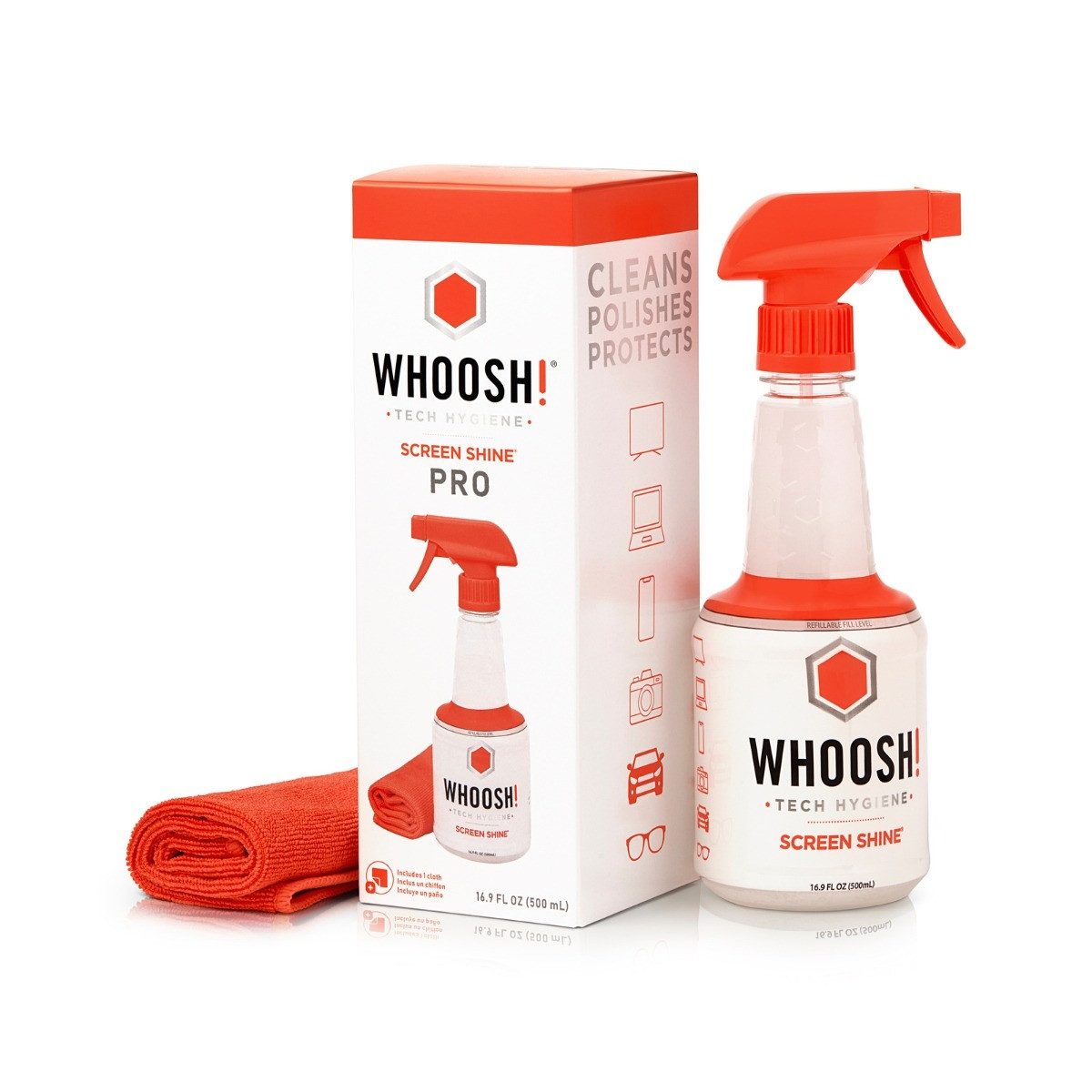 WHOOSH! Screen Shine Reinigungsspray (Packung, [- 500 ml, reinigt und schützt)