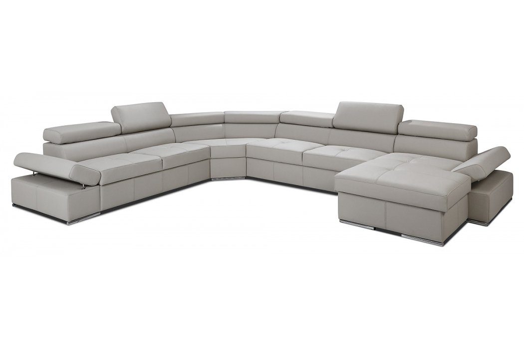 100% Ecksofa, Grau Sofa Couch Design Eck Garnitur Wohnlandschaft Polster Sofas JVmoebel XXL