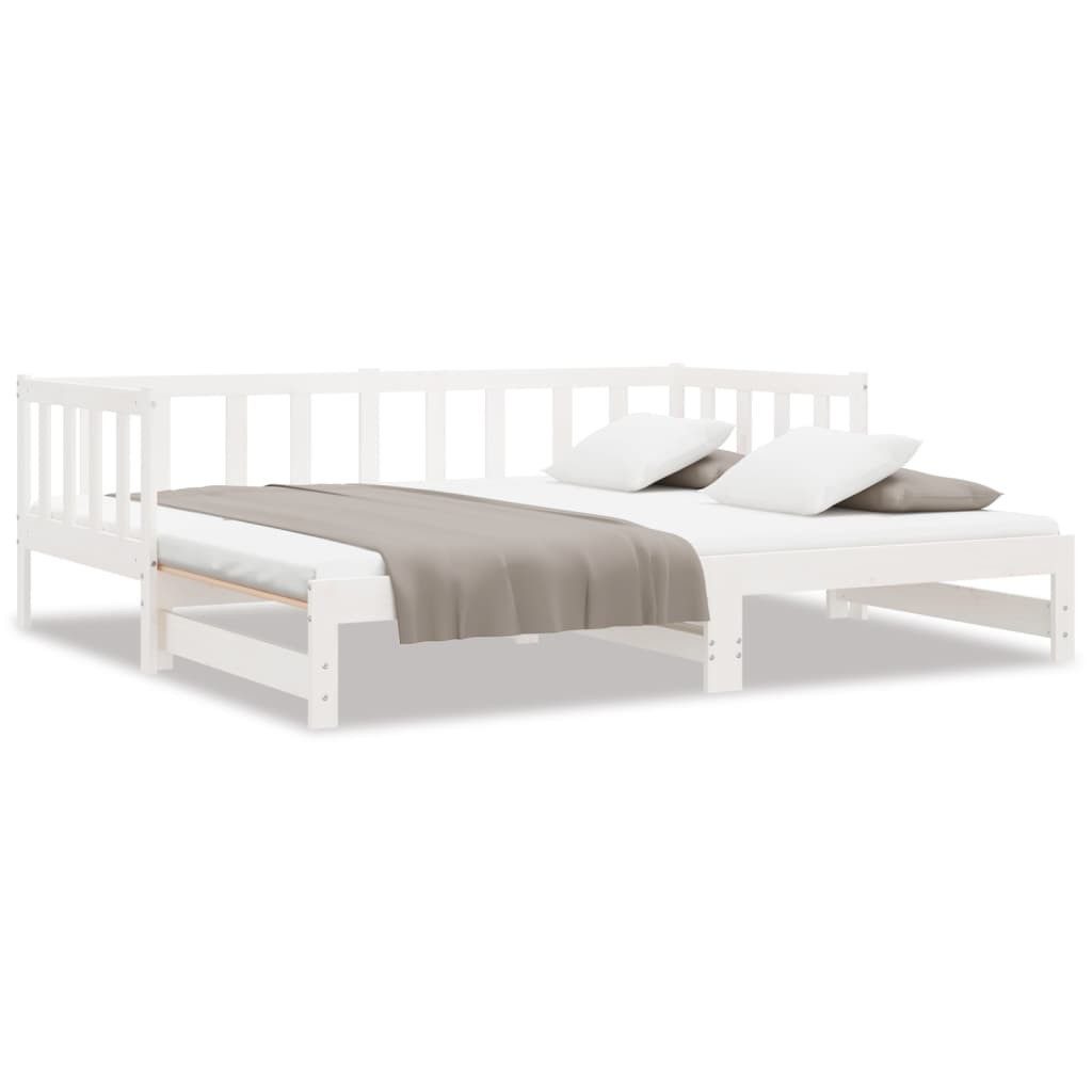 vidaXL Bett Tagesbett Ausziehbar Weiß 2x(90x190) günstig online kaufen