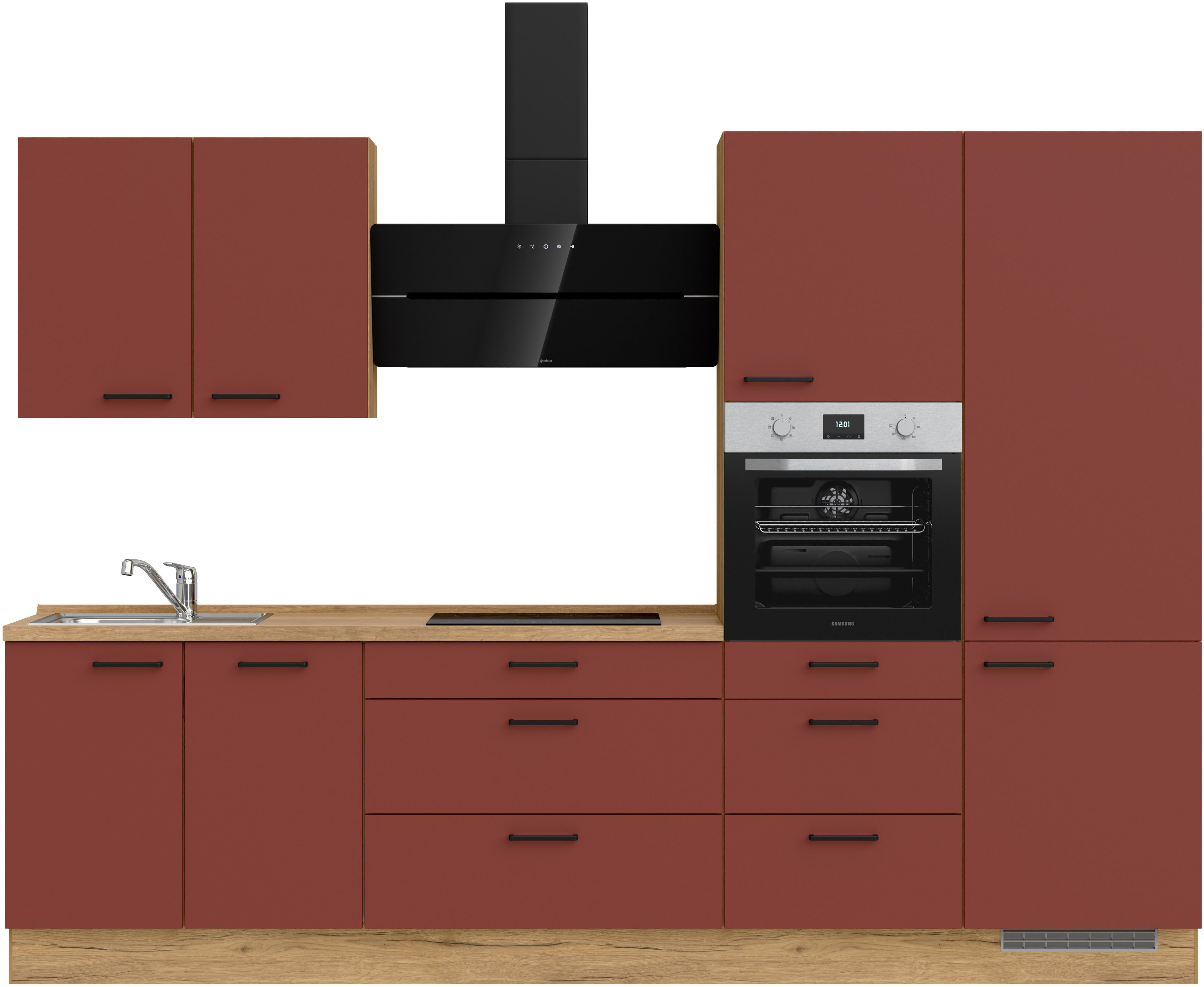nobilia® Küchenzeile "Easytouch premium", vormontiert, Ausrichtung wählbar, Breite 300 cm, ohne E-Geräte