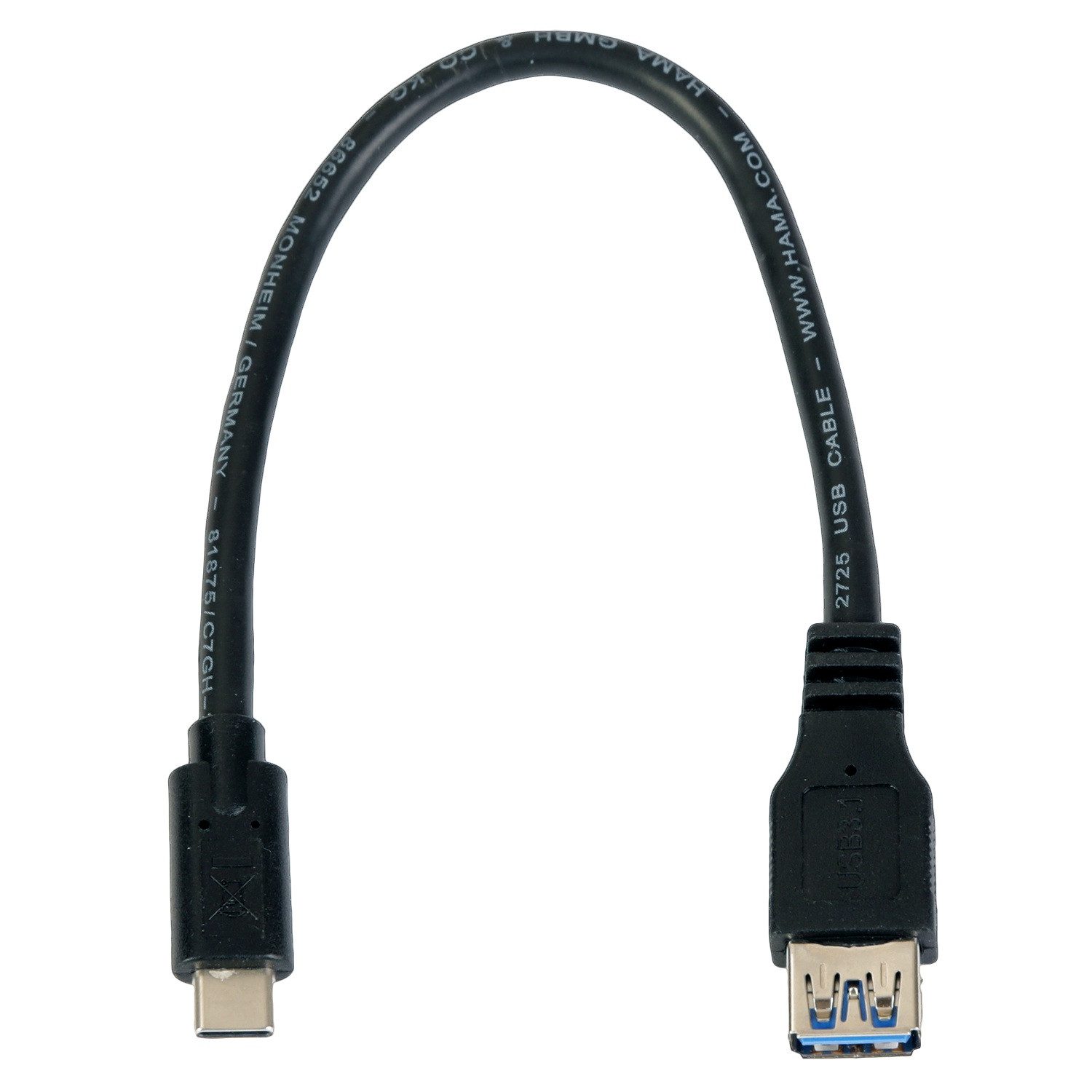Hama USB-C zu USB-A 3.1 Gen 1 OTG Adapter USB-Kabel, USB-C, USB-A (25 cm), USB-C auf USB-A Buchse Konverter für PC Notebook Smartphone Tablet – Bild 4 von 5