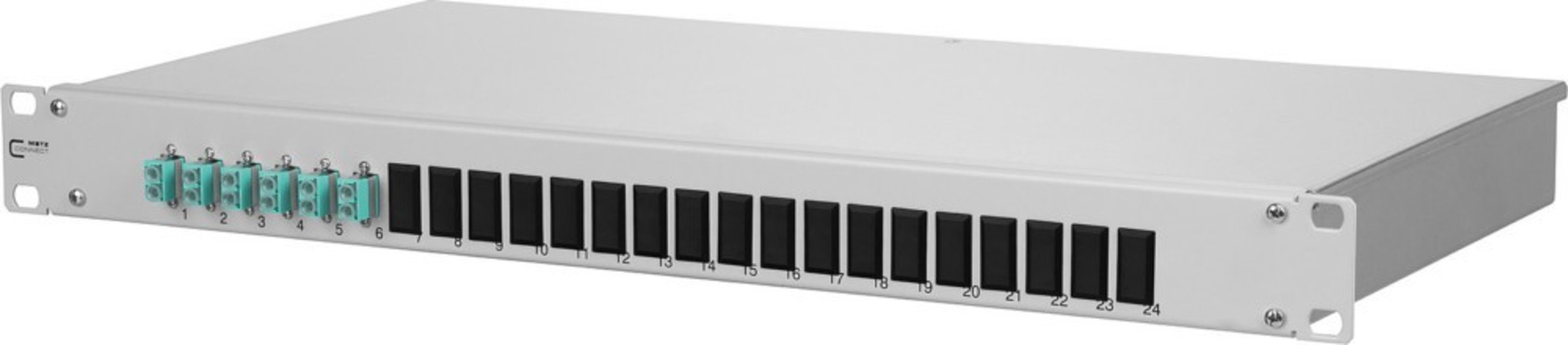 Metz Metz Connect Spleissbox bestückt OpDATfix 6LC-D OM3 Netzwerk-Patch-Panel