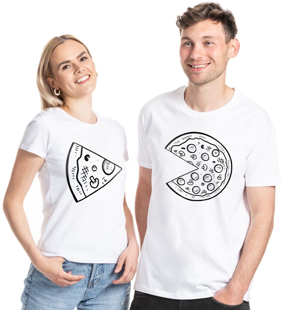 Couples Shop T-Shirt Pizza Partner Look T-Shirts (1-tlg) mit trendigem Fun Print