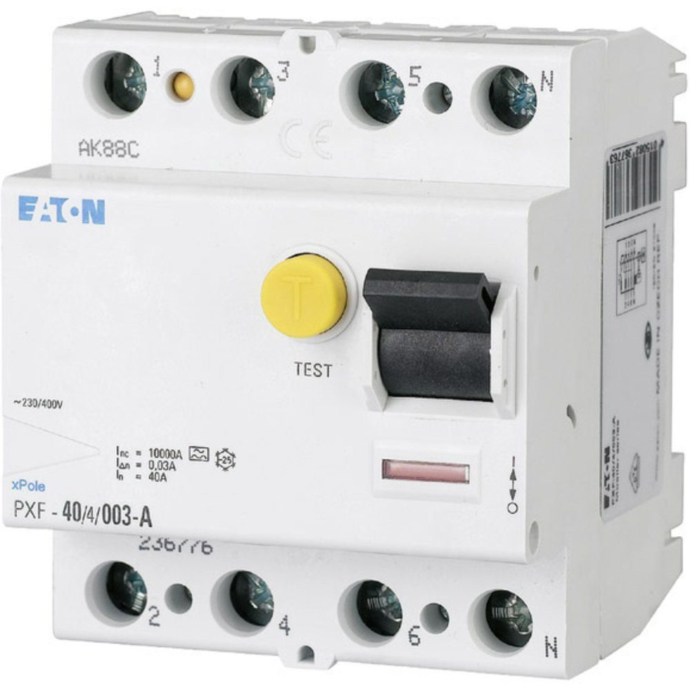 Sicherheitsrelais Eaton 236804 PXF-63/4/03-A FI-Schutzschalter A 4polig 63 A 0.3 A 40