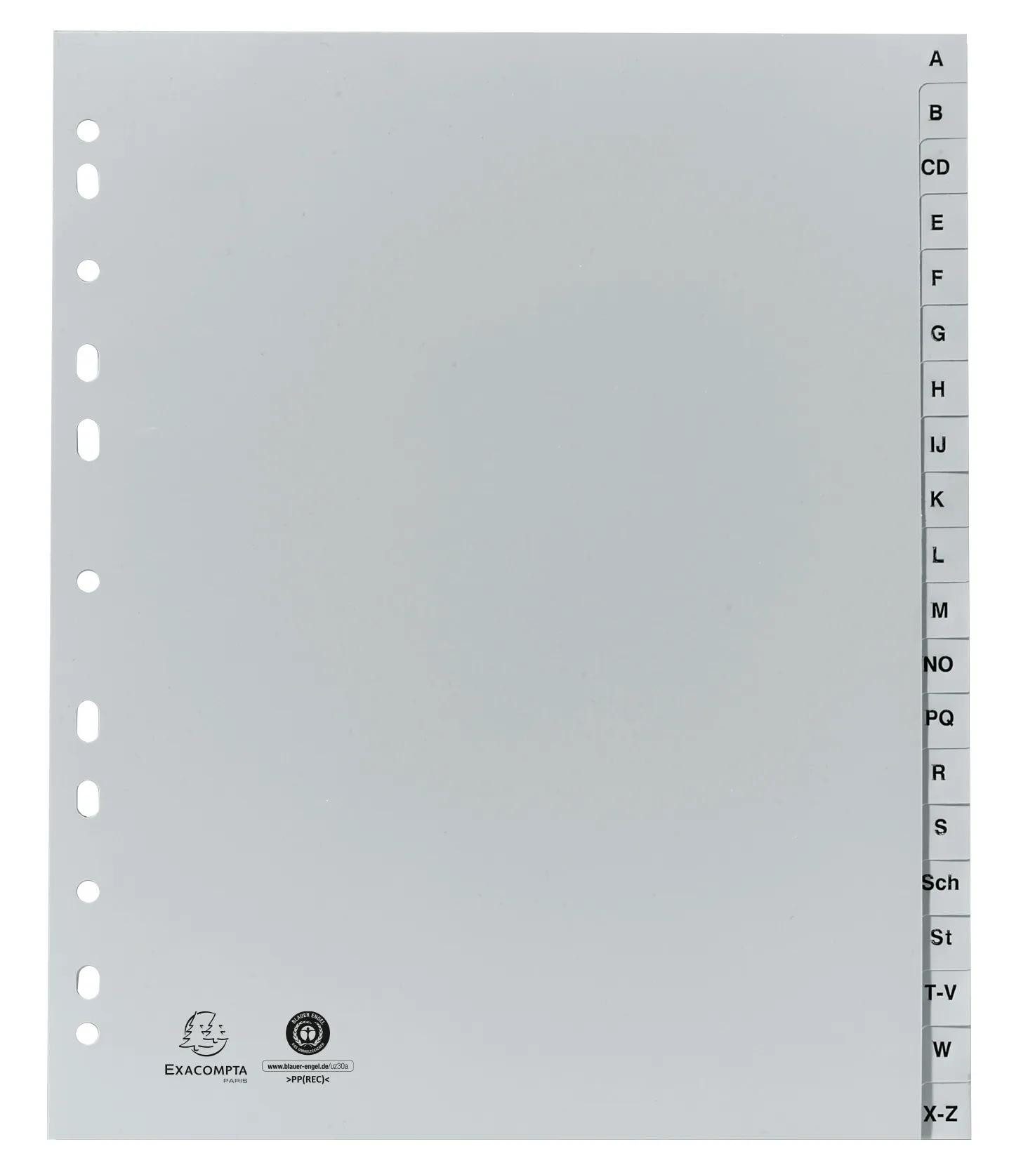 EXACOMPTA Aktenordner 25x Register A4 RC-PP grau 120µ A-Z (inkl. Sch St) 20 Pos Grau 1920B, Register