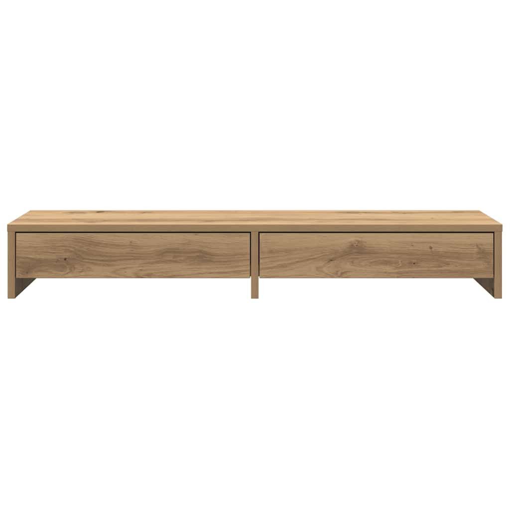 vidaXL Monitorständer Monitorständer mit Schubladen Artisan-Eiche 100x27x15 cm – Bild 4 von 5