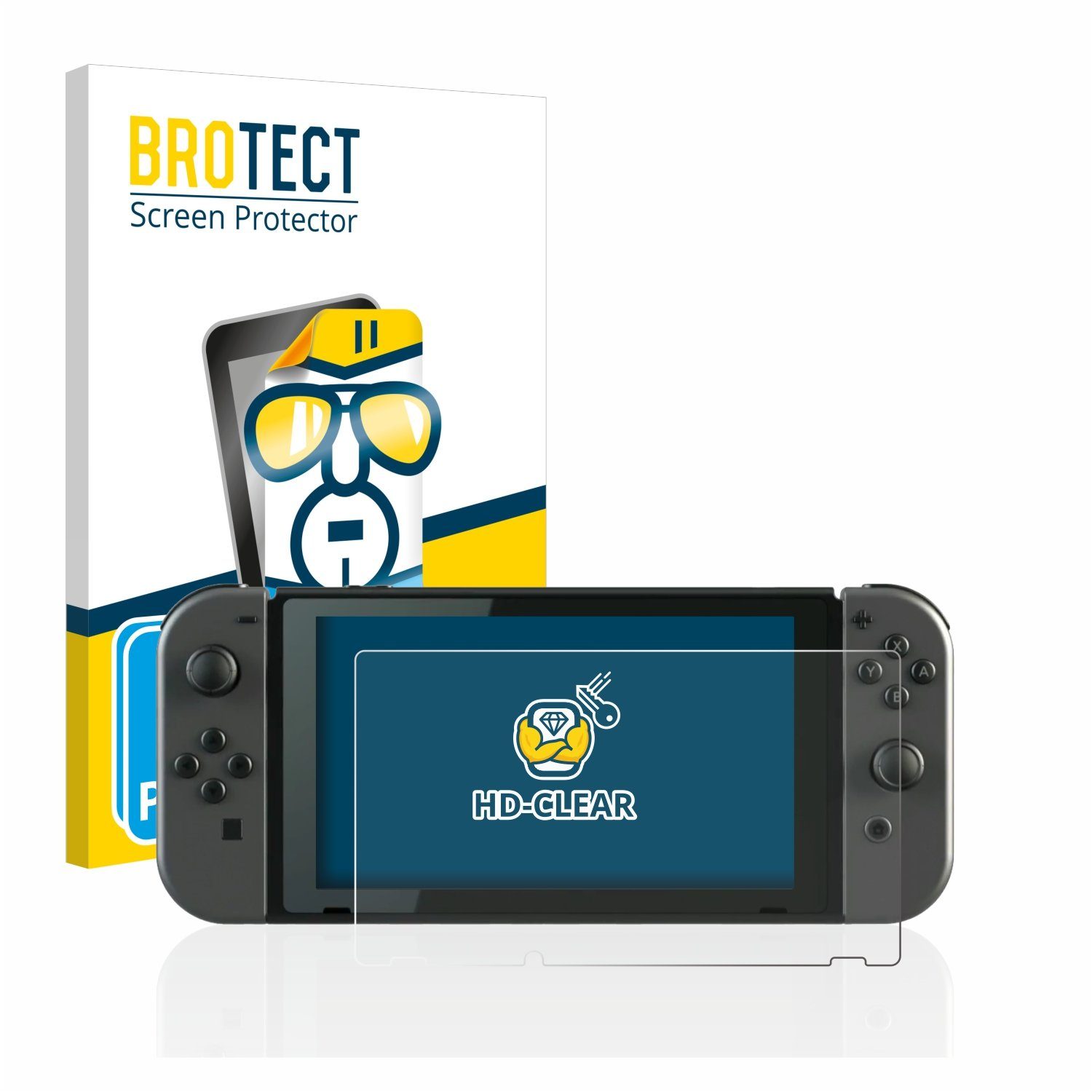 BROTECT Displayschutzfolie Schutzfolie für Nintendo Switch, 2 Stück, Displayschutz Schutz Folie Klar Transparent