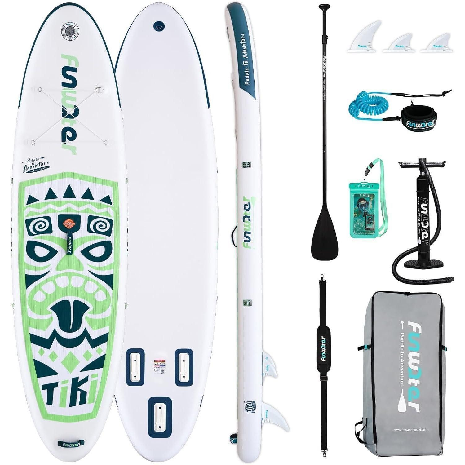 LuxusKollektion Inflatable SUP-Board Aufblasbares SUP Board für Yoga, Angeln, Surfen - 350 lbs Traglast