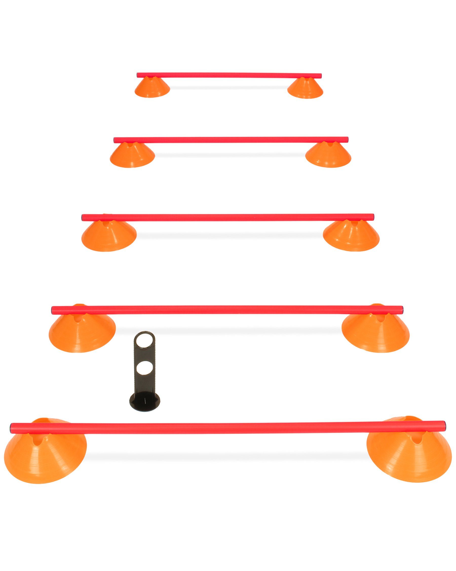 Agility-Hürde Cavaletti Mini-Hürden 5er Set mit Orange Markiermulden Stange 100 cm F