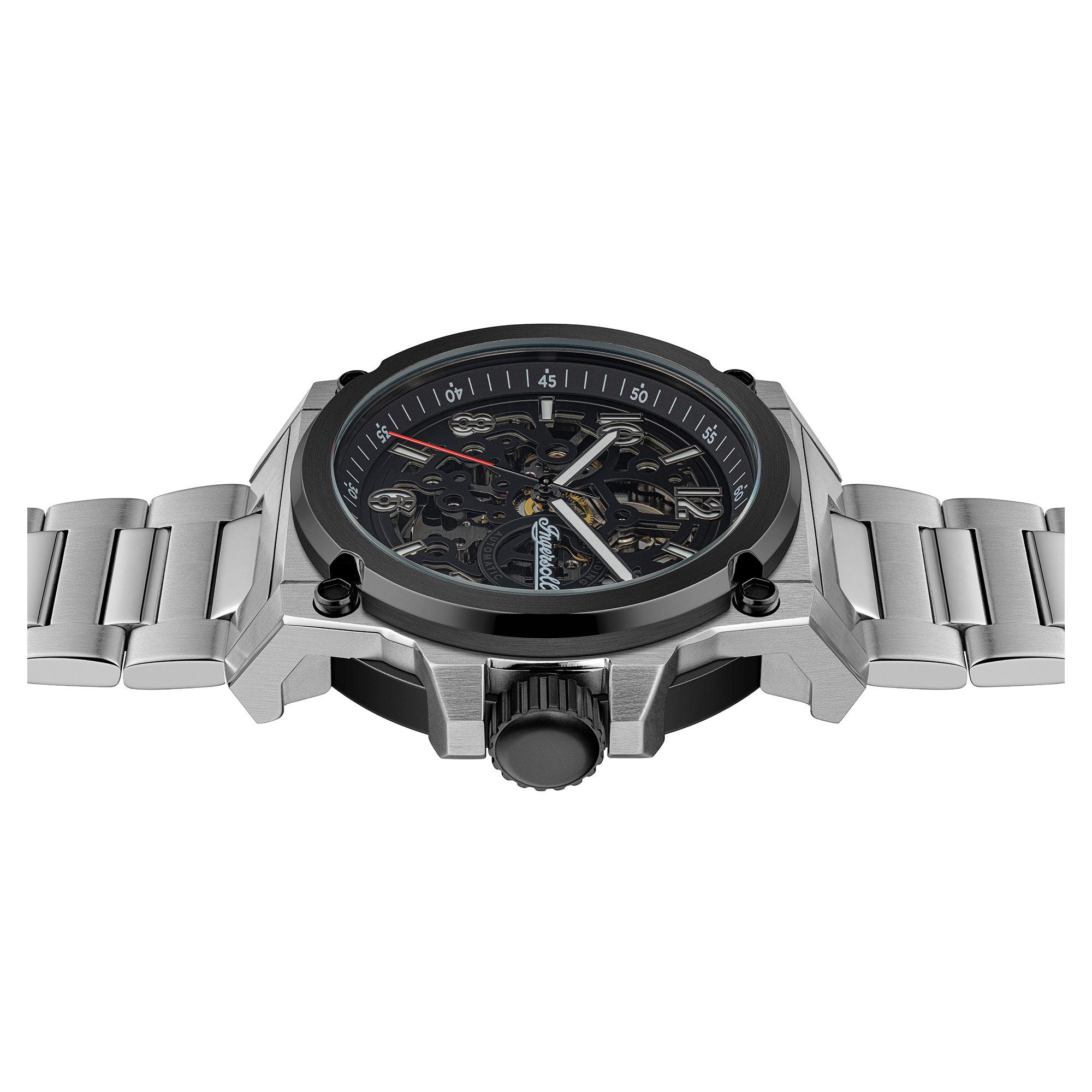 Ingersoll Automatikuhr The Anvil I16601, Armbanduhr, Herrenuhr, Mechanische Uhr, Edelstahlarmband, analog
