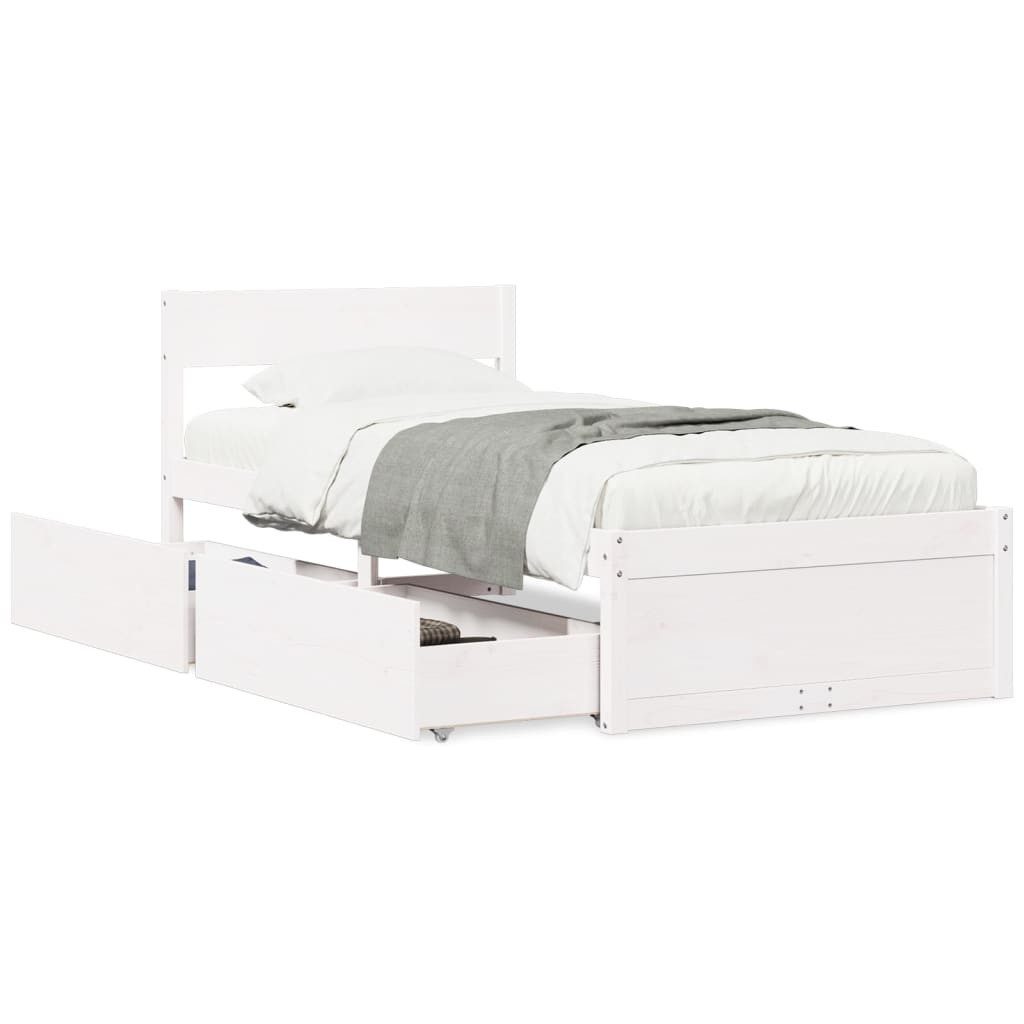 vidaXL Bett Massivholzbett ohne Matratze Weiß günstig online kaufen