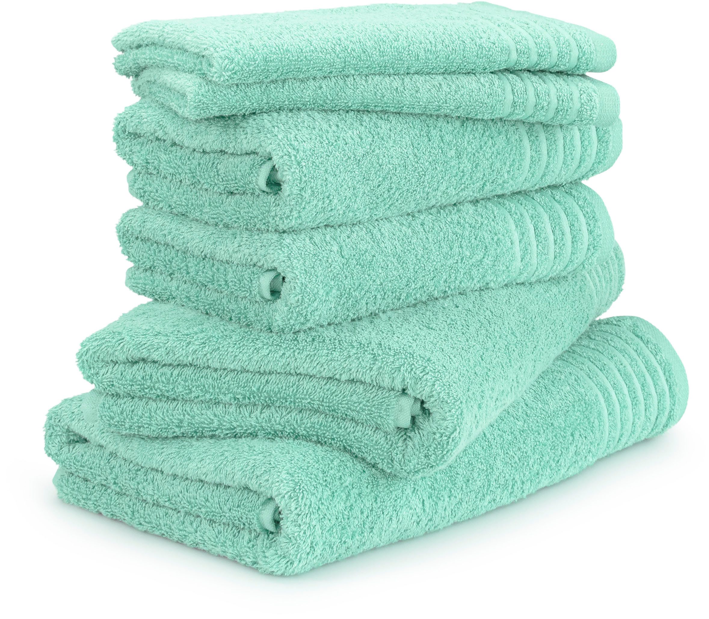 Möve Handtuch Set New Classic, Walkfrottier (Set, 6-St), 2x Gäste-, 2x Hand- und 2x Duschtücher