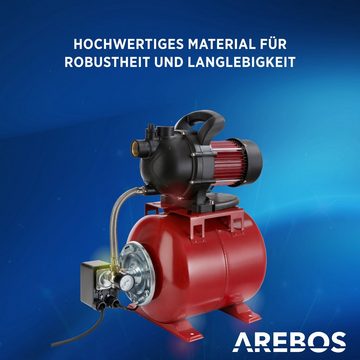 Arebos Hauswasserwerk »1000 /1200 Watt, Fördermenge 3500-3800 l/h, Förderhöhe44-48 Meter«