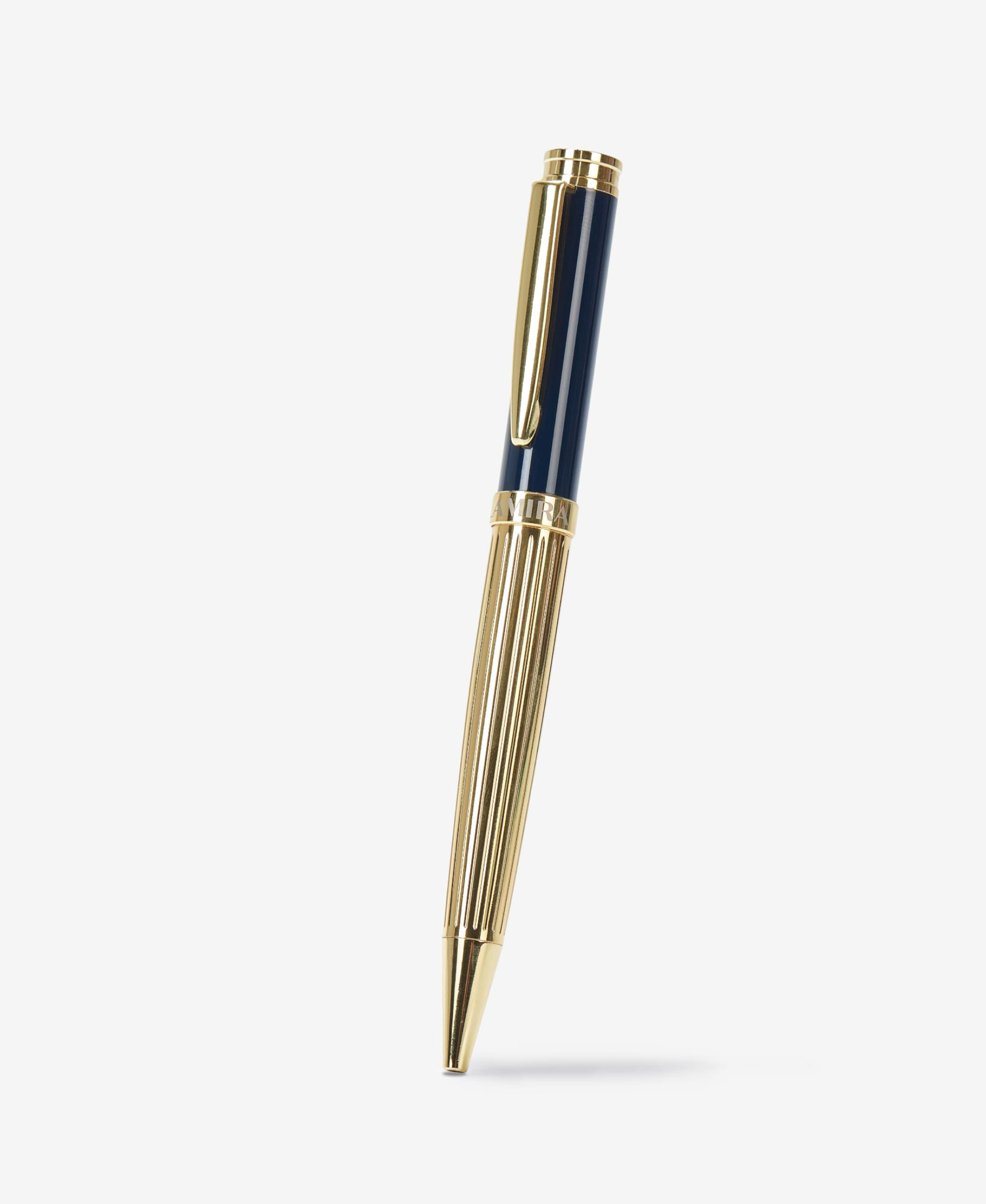 GLAMIRA Kugelschreiber Metallkugelschreiber - Blau mit Gold, (1-tlg), Meisterhafte Mischung aus Stahl- und Kupferhandwerk