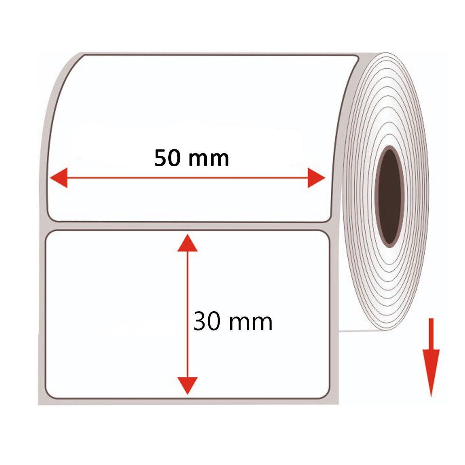 GoodMarkt Etiketten Thermo Etiketten 50 x 30 mm Selbstklebend auf Rolle, 230 Etiketten, Adressetiketten Haushaltsetiketten Bedruckbar Aufkleber für Büro Küche – Bild 3 von 5