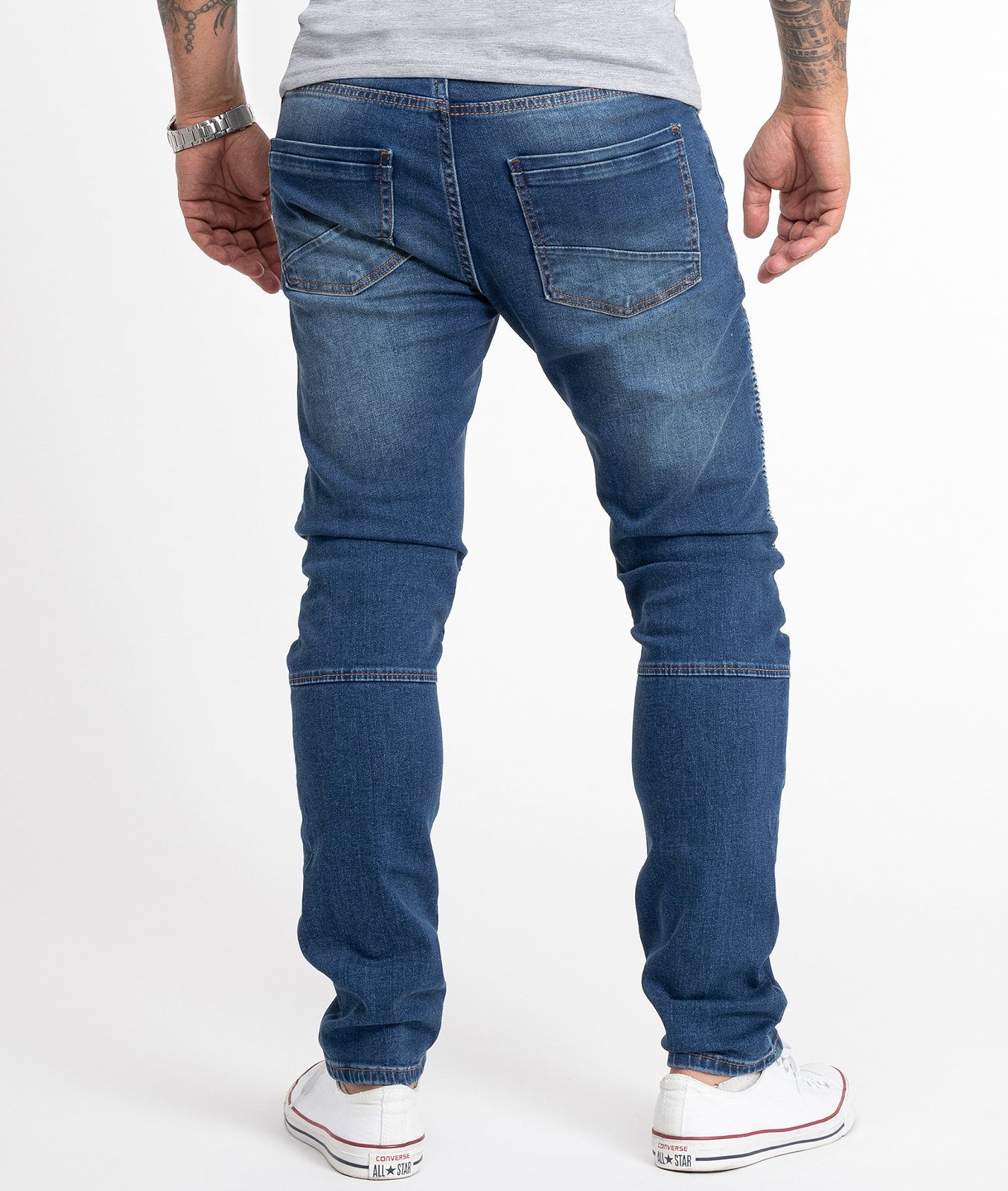 Rock Creek Slim-fit-Jeans Herren Jeans Stonewashed Blau RC-2180