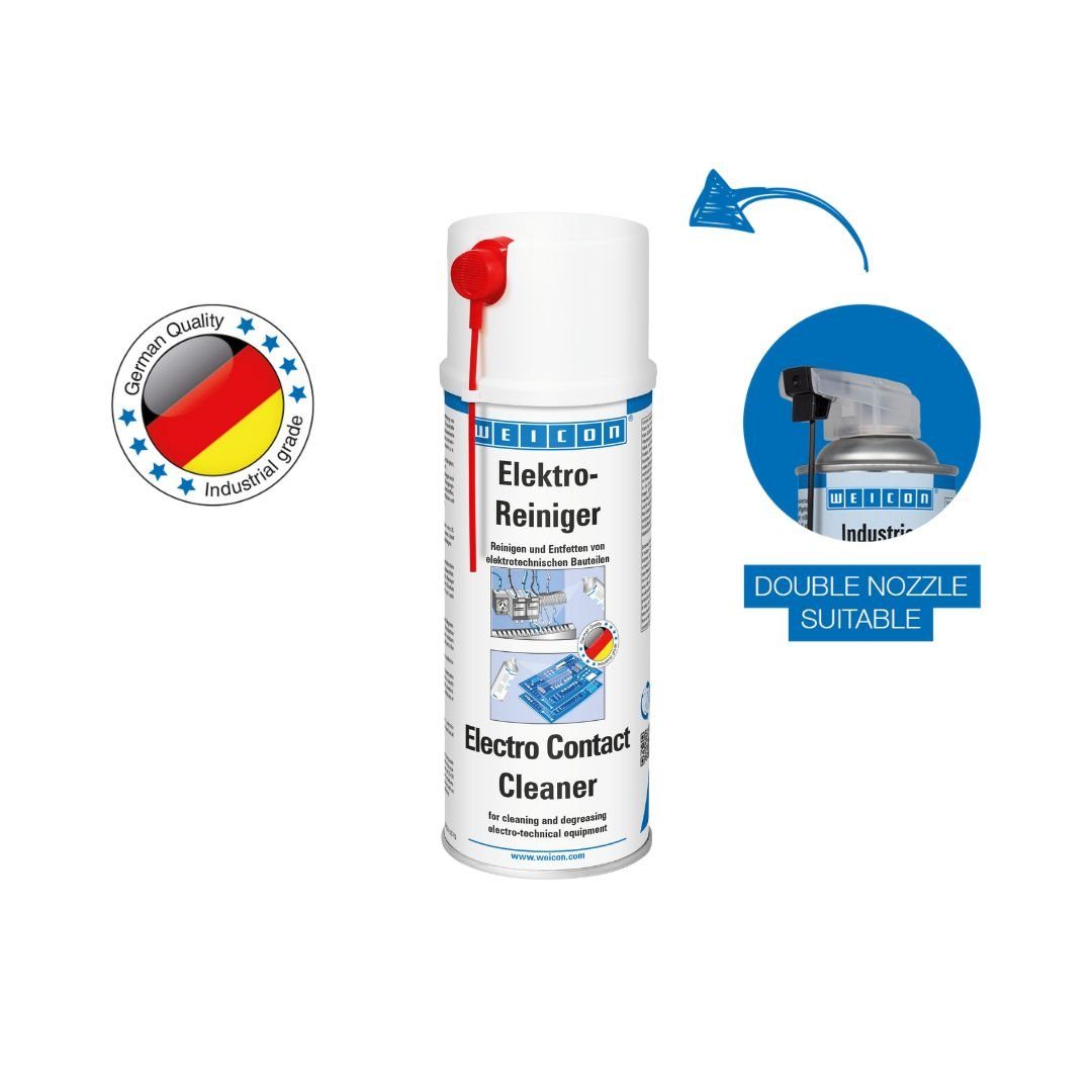 WEICON Elektroreiniger für elektrotechnische, mechanische Bauteile, 400 ml Universalreiniger (Dose, [- 1 x 400 ml Spraydose Für elektronische Kontakte aller Art)