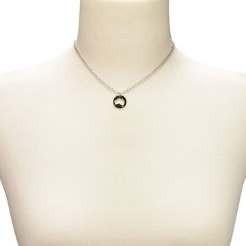 DAHEIM Kette mit Anhänger Halskette Australien (silber-farben), - filigrane Kette Down Under für Damen und Frauen, Heimat-Schmuck Australia aus Edelstahl