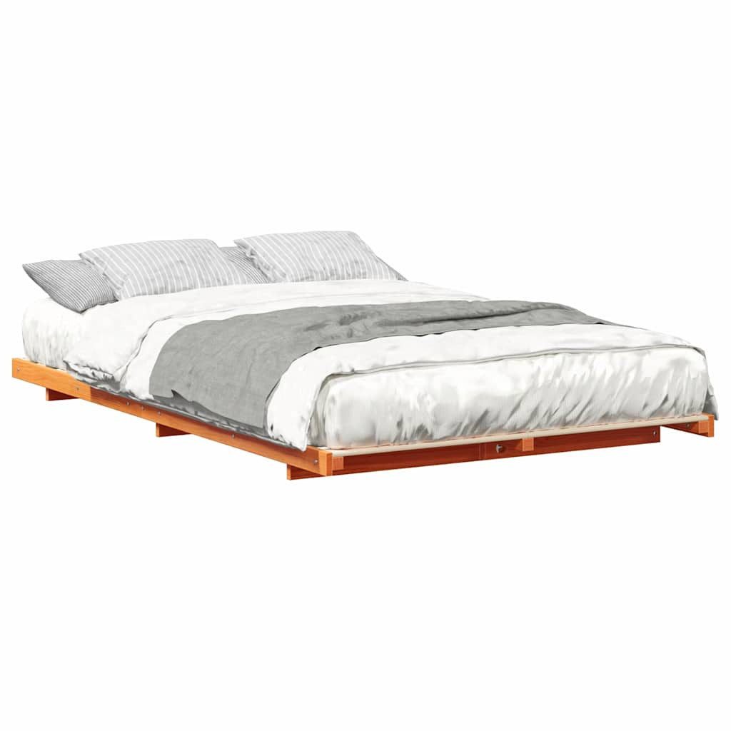 vidaXL Bett Bodenbettgestell Wachsbraun 120 x günstig online kaufen