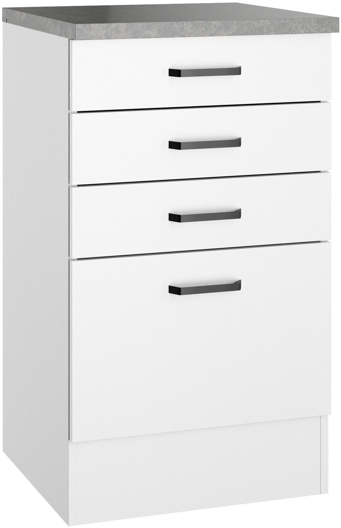 OPTIFIT Unterschrank OPTImulti Breite 50 cm, Tiefe 50 cm, mit 3 Schubkästen, 1 Auszug