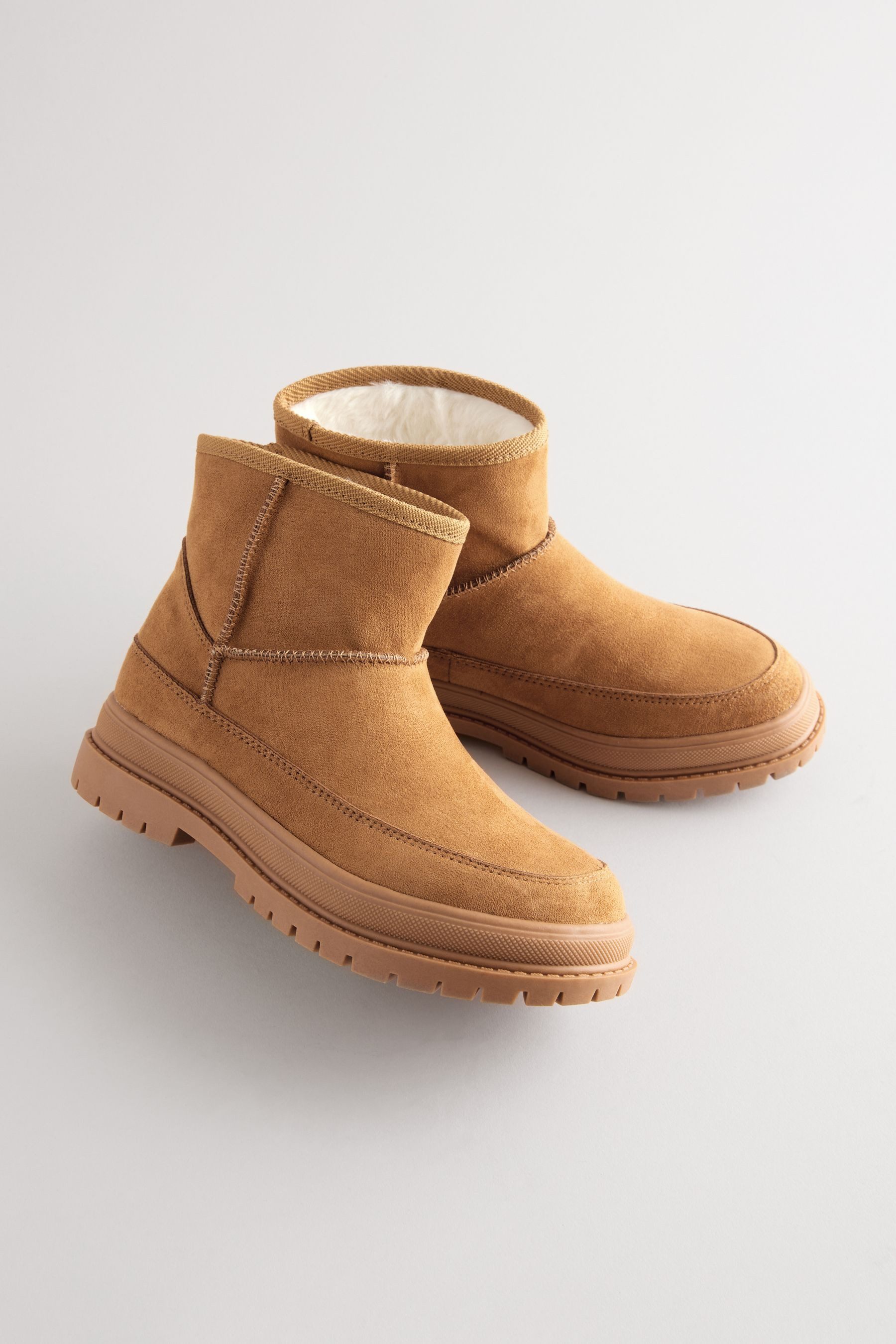 Next Veloursleder-Stiefel mit Kunstfell Stiefel (1-tlg) günstig online kaufen