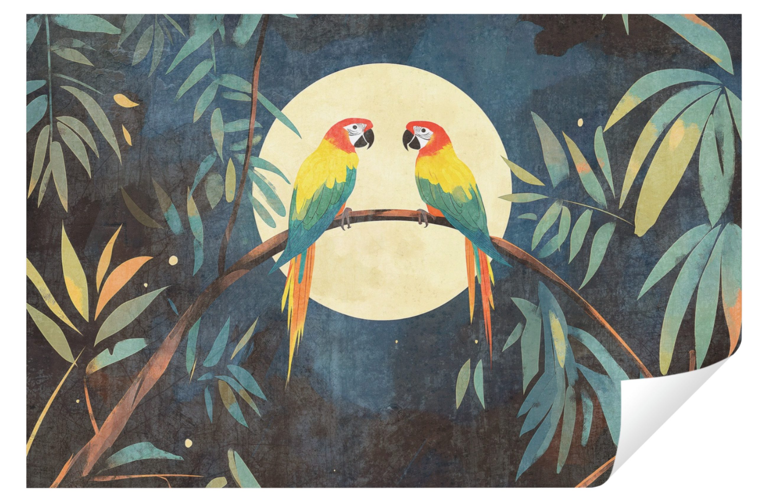 Fototapete Papageien Vögel Wald Vlies Tapete Wohnzimmer Schlafzimmer Wandtapete