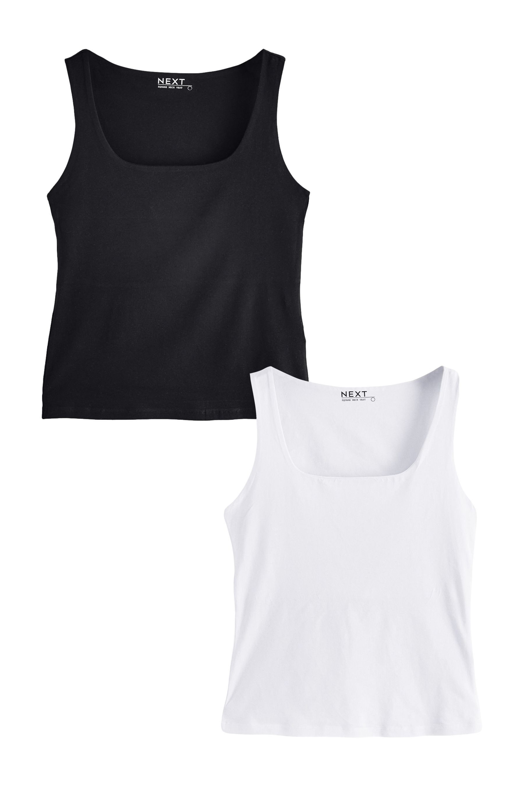 Next Trägertop Tops mit eckigem Ausschnitt 2er-Pack (2-tlg)
