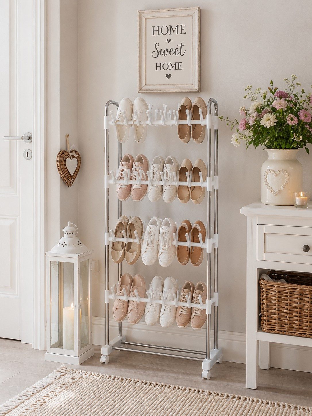 moebel-direkt-online Schuhregal Schuhregal mit Rollen. Platz für insgesamt 48 Schuhe