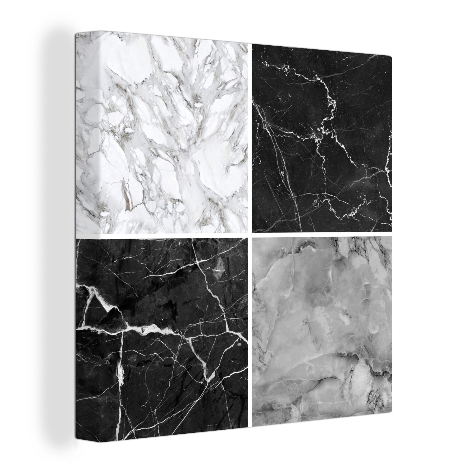 OneMillionCanvasses® Leinwandbild Marmor - Struktur - Abstrakt, (1 St), Leinwand Bilder für Wohnzimmer Schlafzimmer