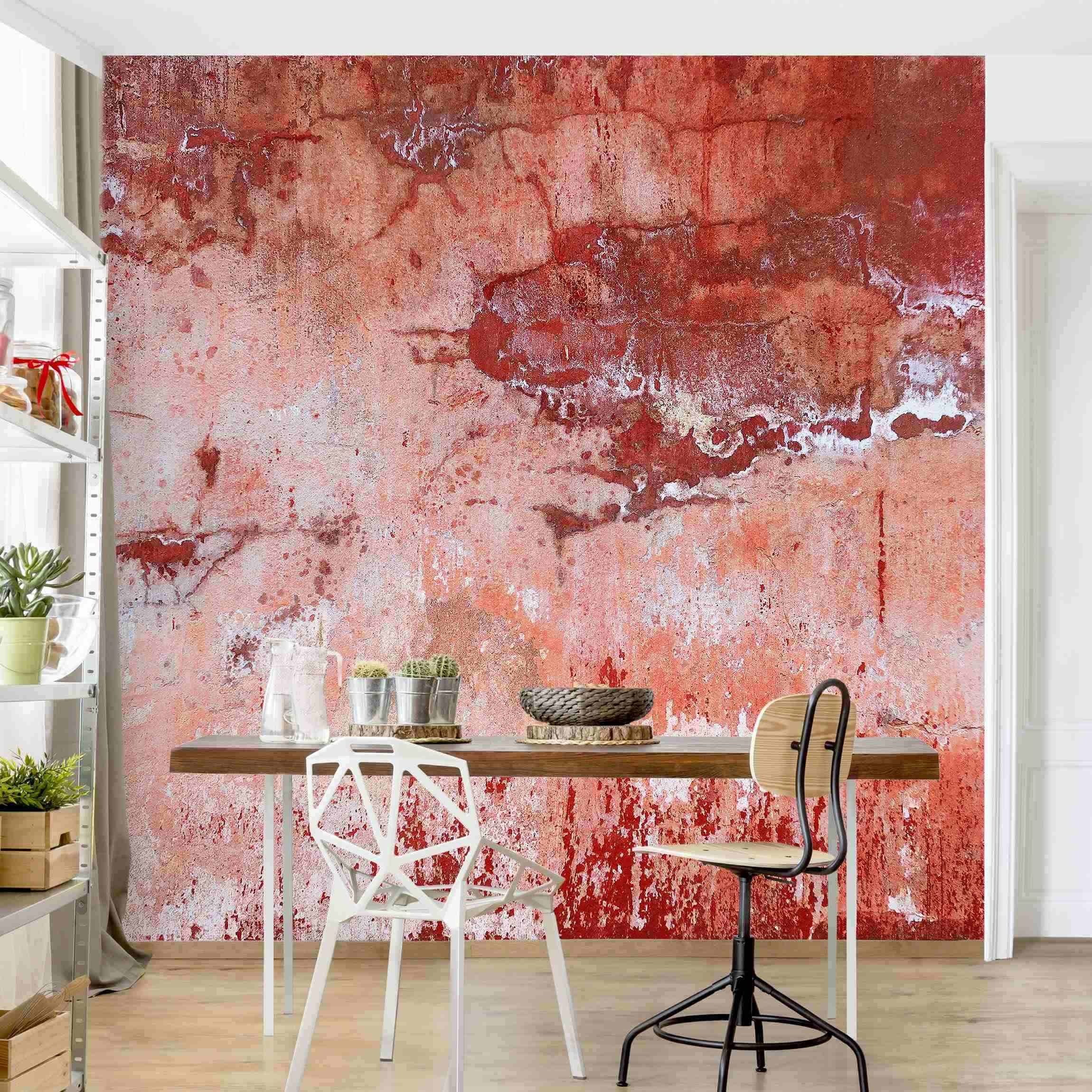 Bilderdepot24 Vliestapete Beton Grunge Betonwand Rot Betonoptik Tapete Industrial Rustikal, Glatt, Matt, (Vliestapete inkl. Kleister oder selbstklebend), Wohnzimmer Schlafzimmer Küche Flur Fototapete Motivtapete Wandtapete