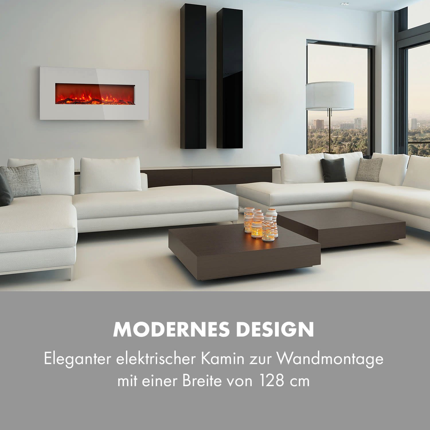 Klarstein Elektrokamin Lausanne Long, elektrischer Kamin Heizfunktion elekt günstig online kaufen
