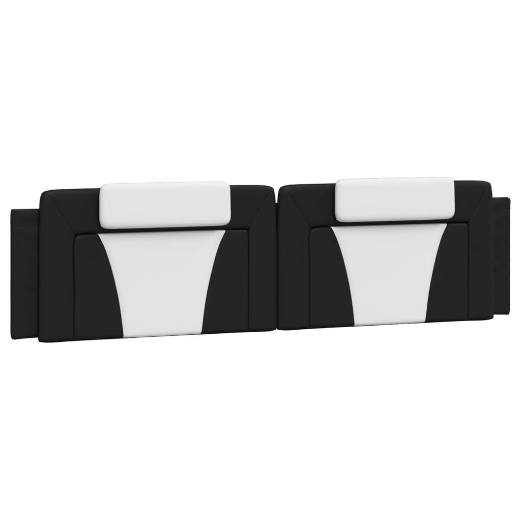 vidaXL Bett Kopfteil-Kissen "Viana" Schwarz und Weiß 193 cm Kunstleder (1-tlg)
